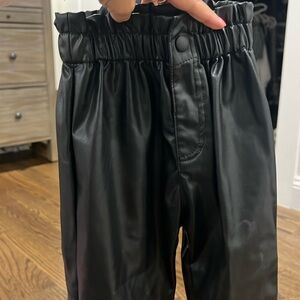Zara paper bag waist vegan leather pants